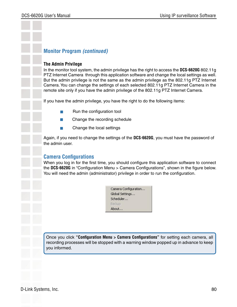 D-Link DCS-6620G User Manual | Page 80 / 145