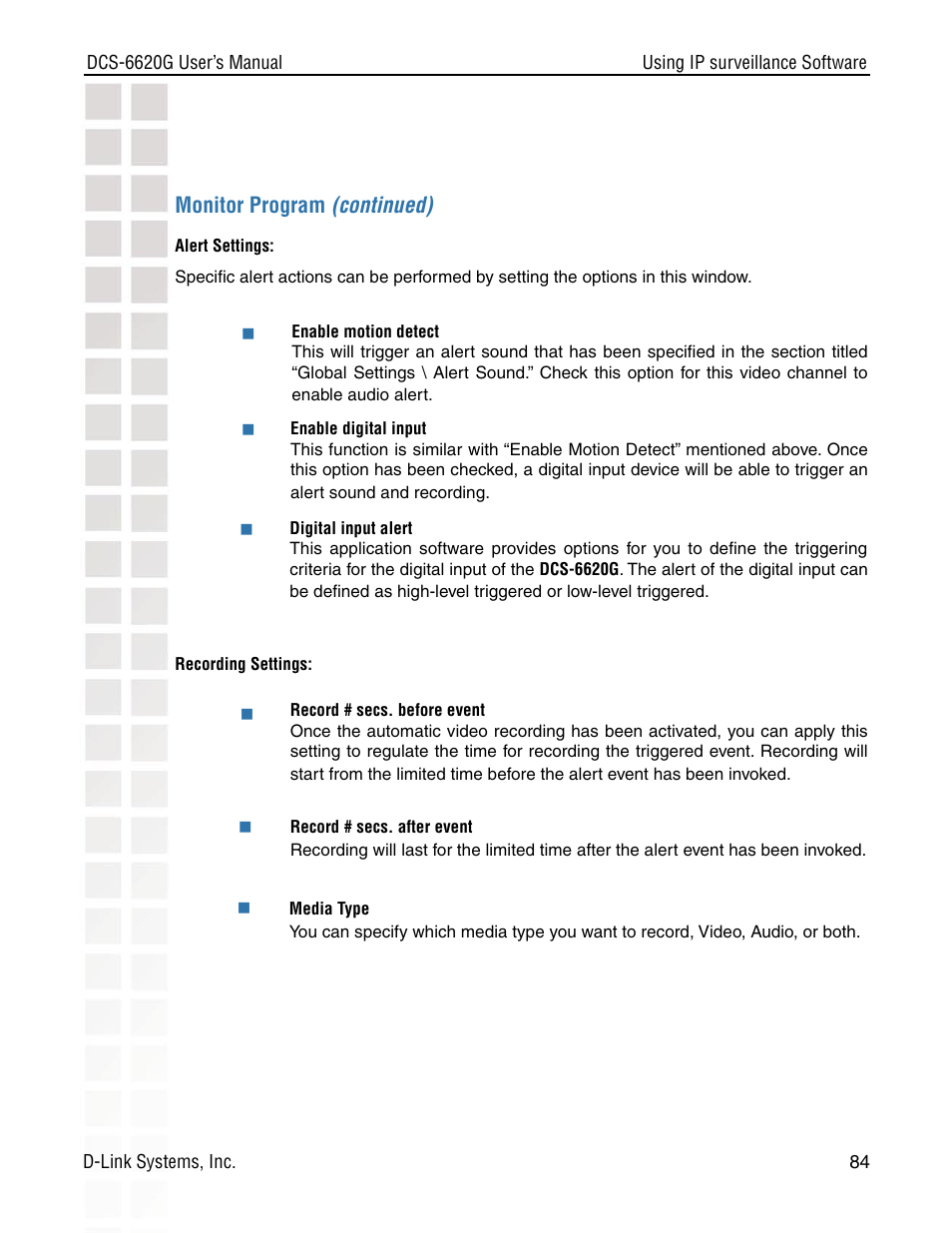 D-Link DCS-6620G User Manual | Page 84 / 145