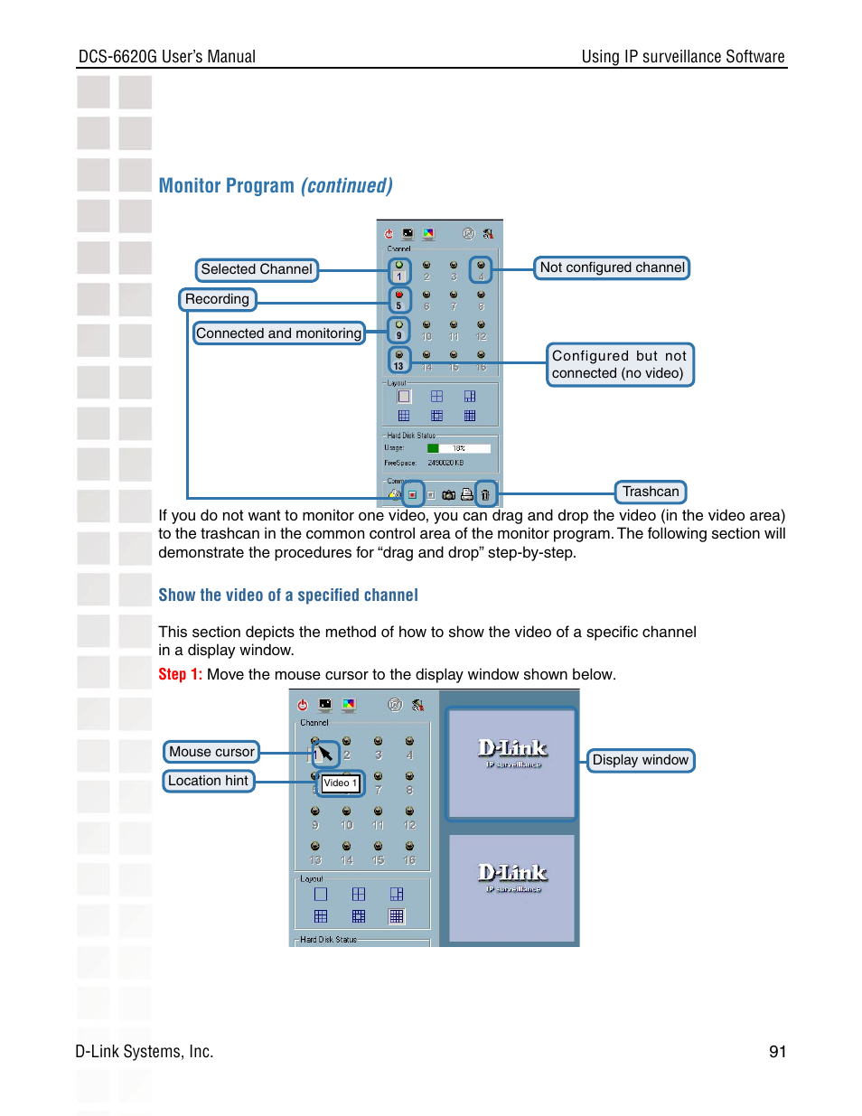 Monitor program (continued) | D-Link DCS-6620G User Manual | Page 91 / 145