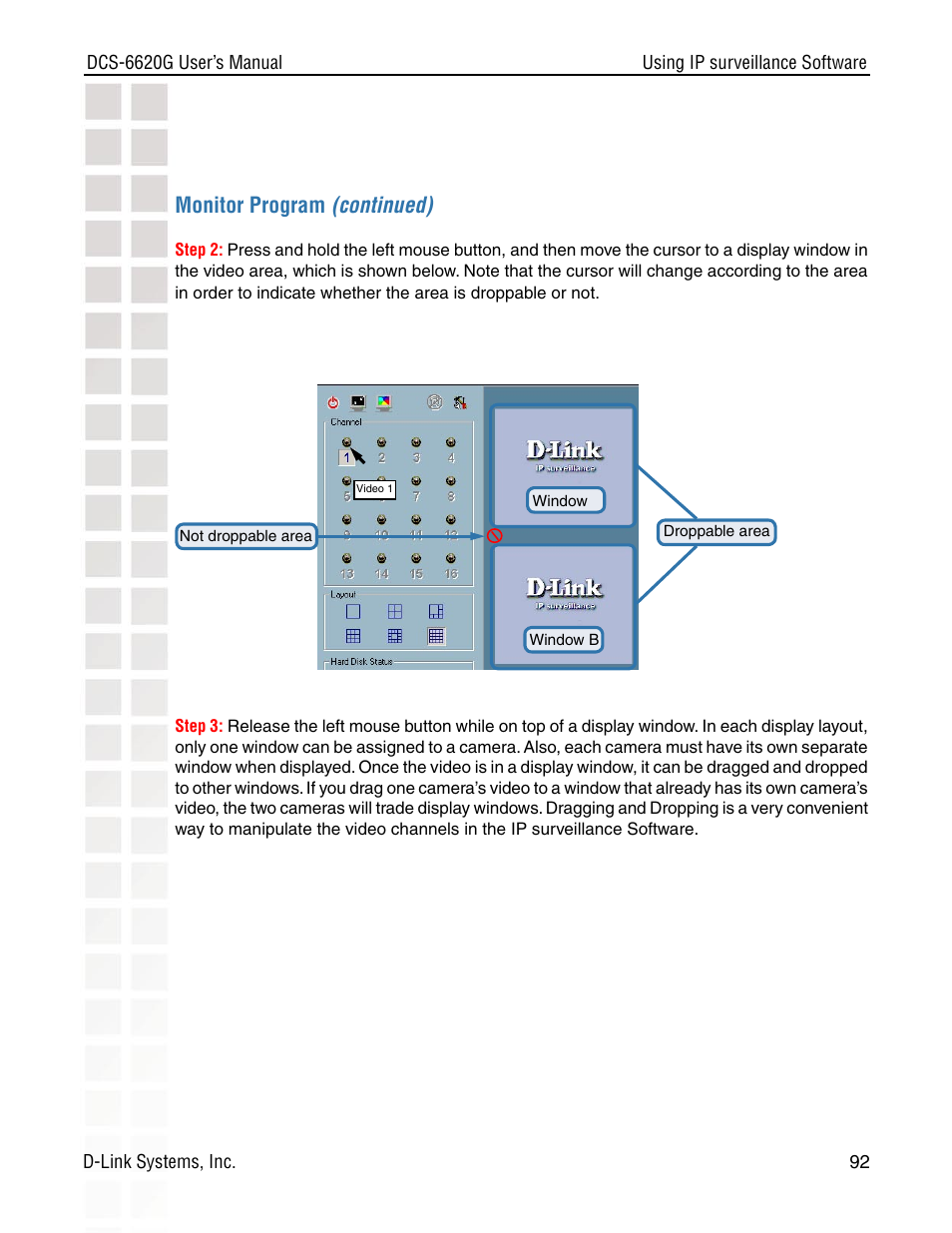 Monitor program (continued) | D-Link DCS-6620G User Manual | Page 92 / 145