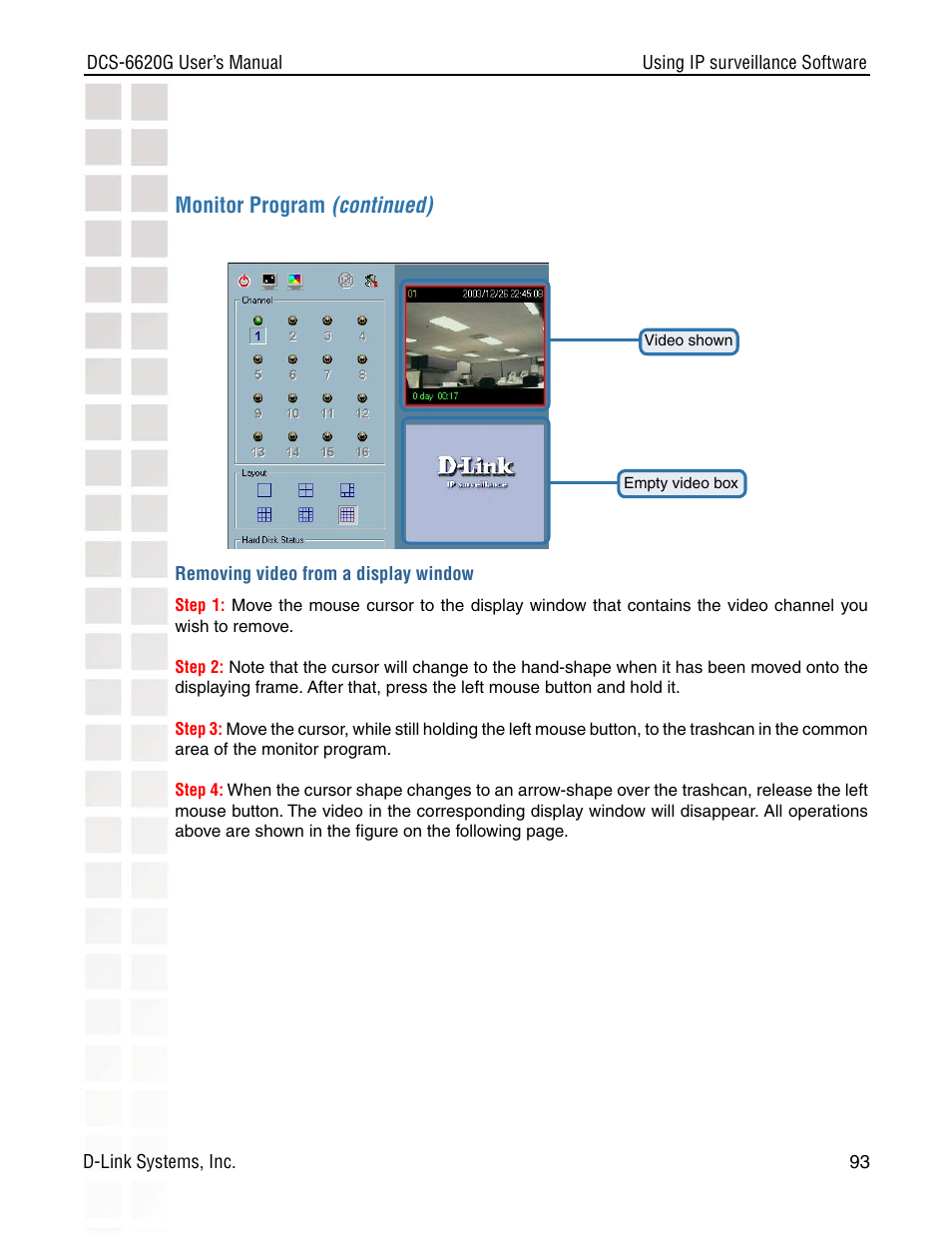 Monitor program (continued) | D-Link DCS-6620G User Manual | Page 93 / 145