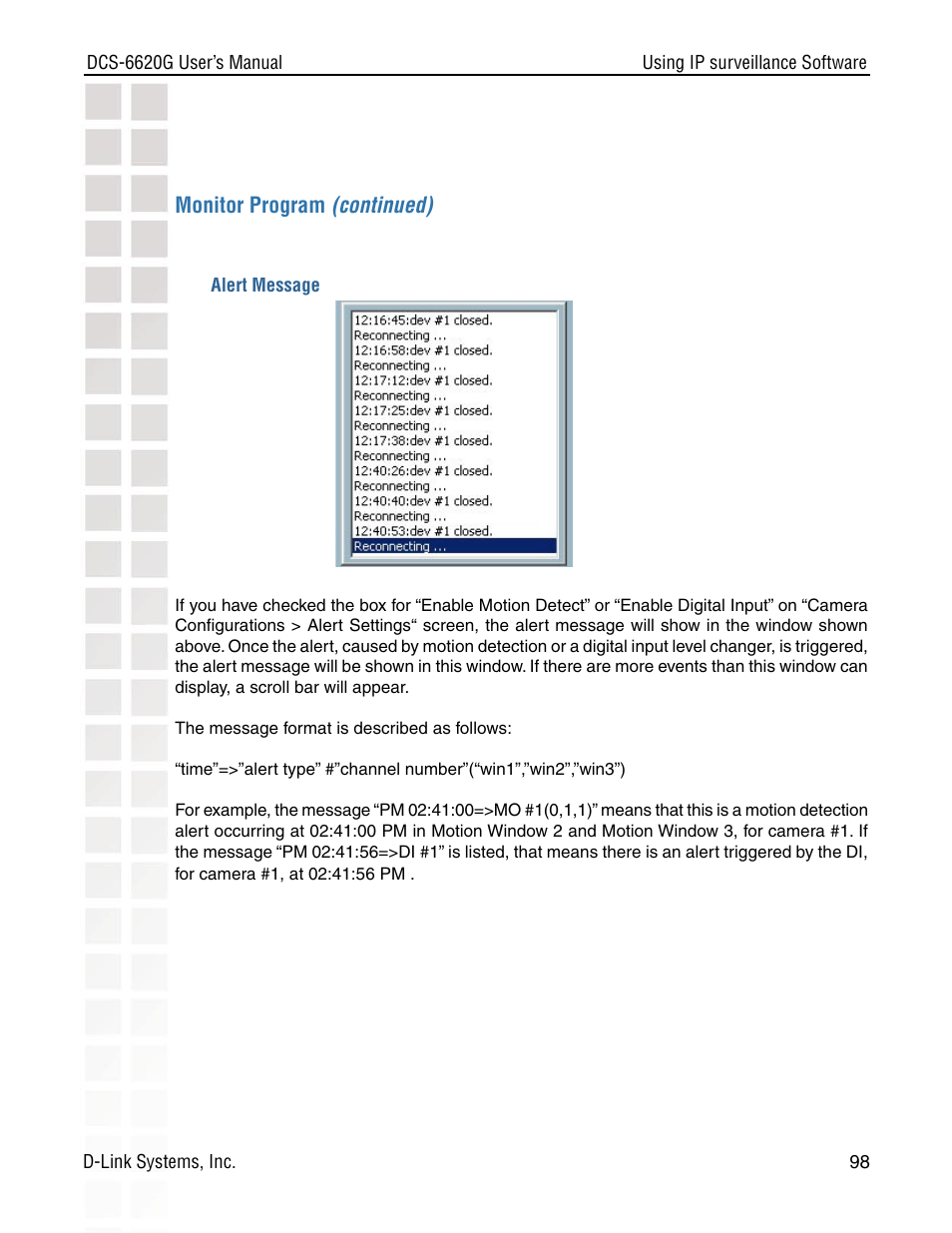 D-Link DCS-6620G User Manual | Page 98 / 145