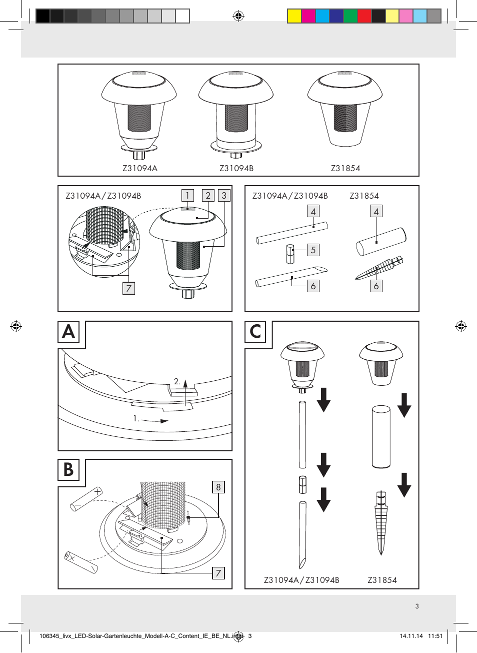 Livarno Z31094A/Z31094B/Z31854 User Manual | Page 3 / 38