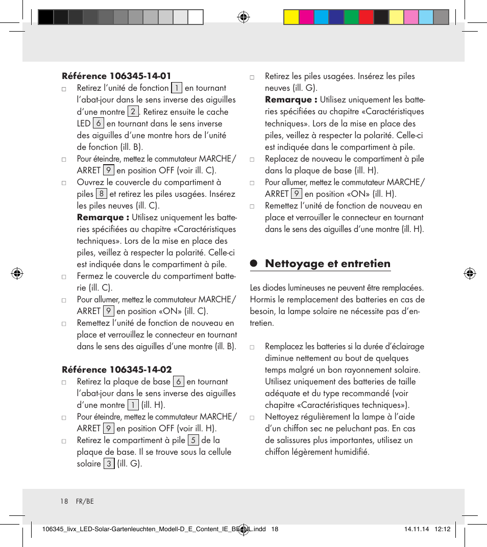 Nettoyage et entretien | Livarno 106345-14-01/106345-14-02 User Manual | Page 18 / 37