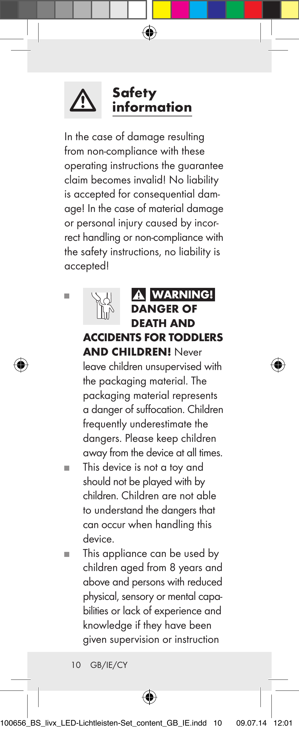 Safety information | Livarno 100656-14-01/ 100656-14-02 User Manual | Page 10 / 32