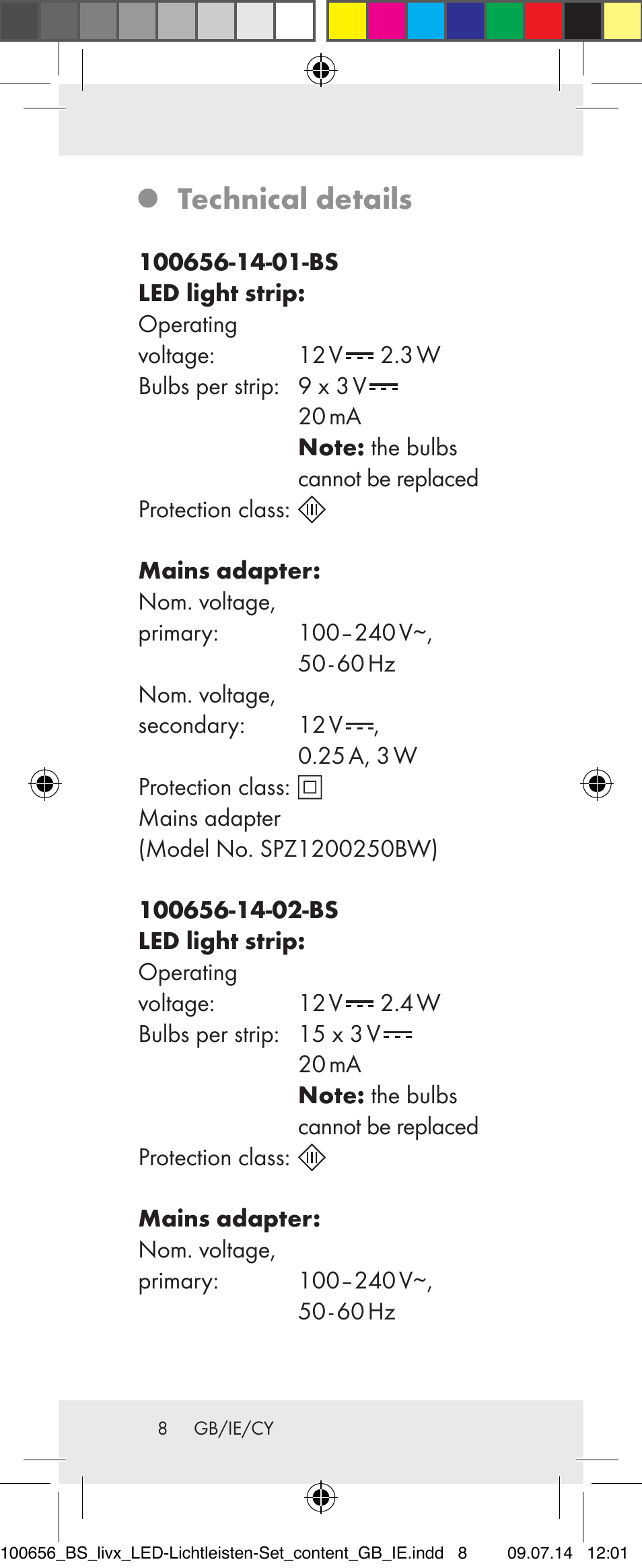 Technical details | Livarno 100656-14-01/ 100656-14-02 User Manual | Page 8 / 32