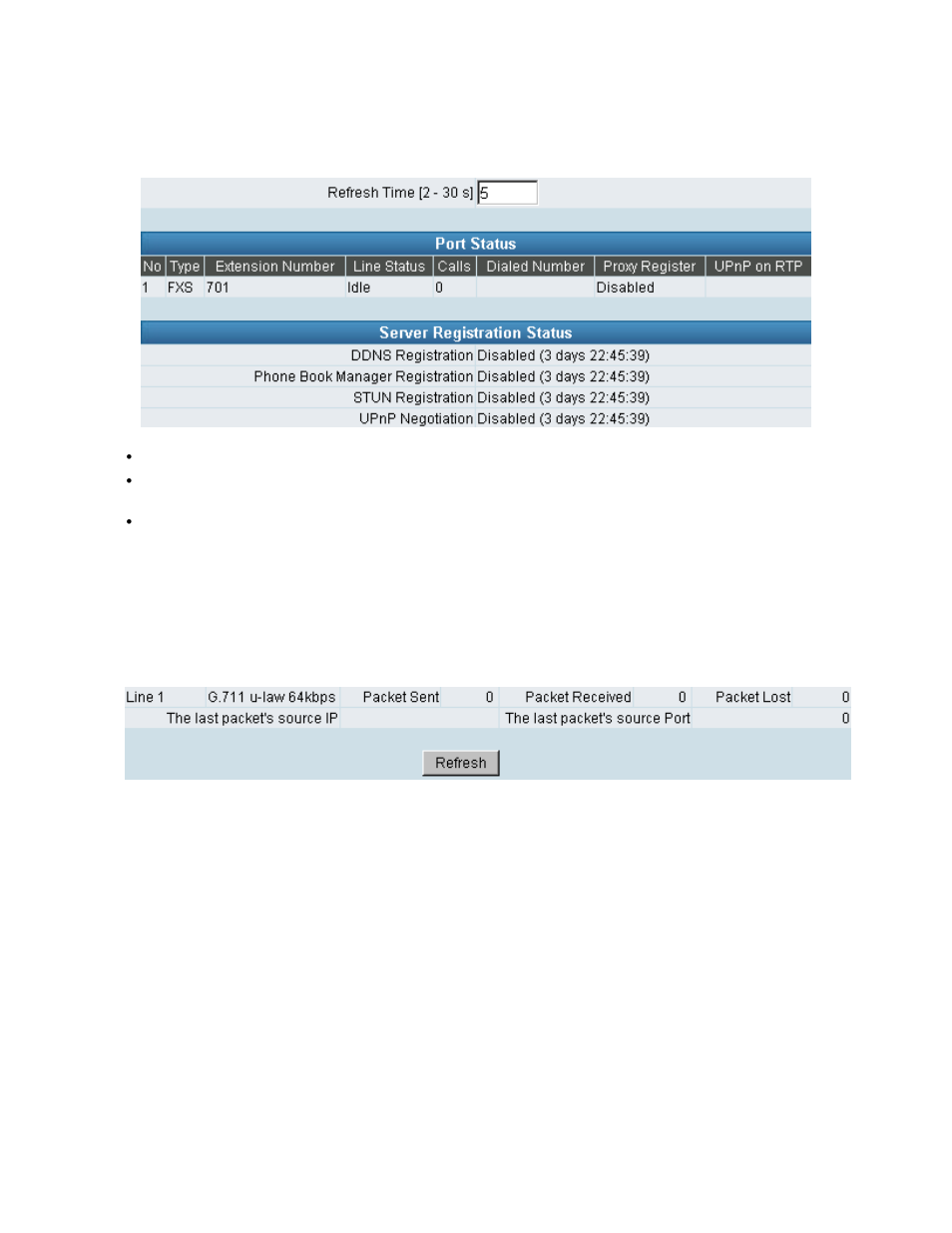 1 current status, 2 rtp packet summary | D-Link VOIP TA DVG-5112S User Manual | Page 11 / 62