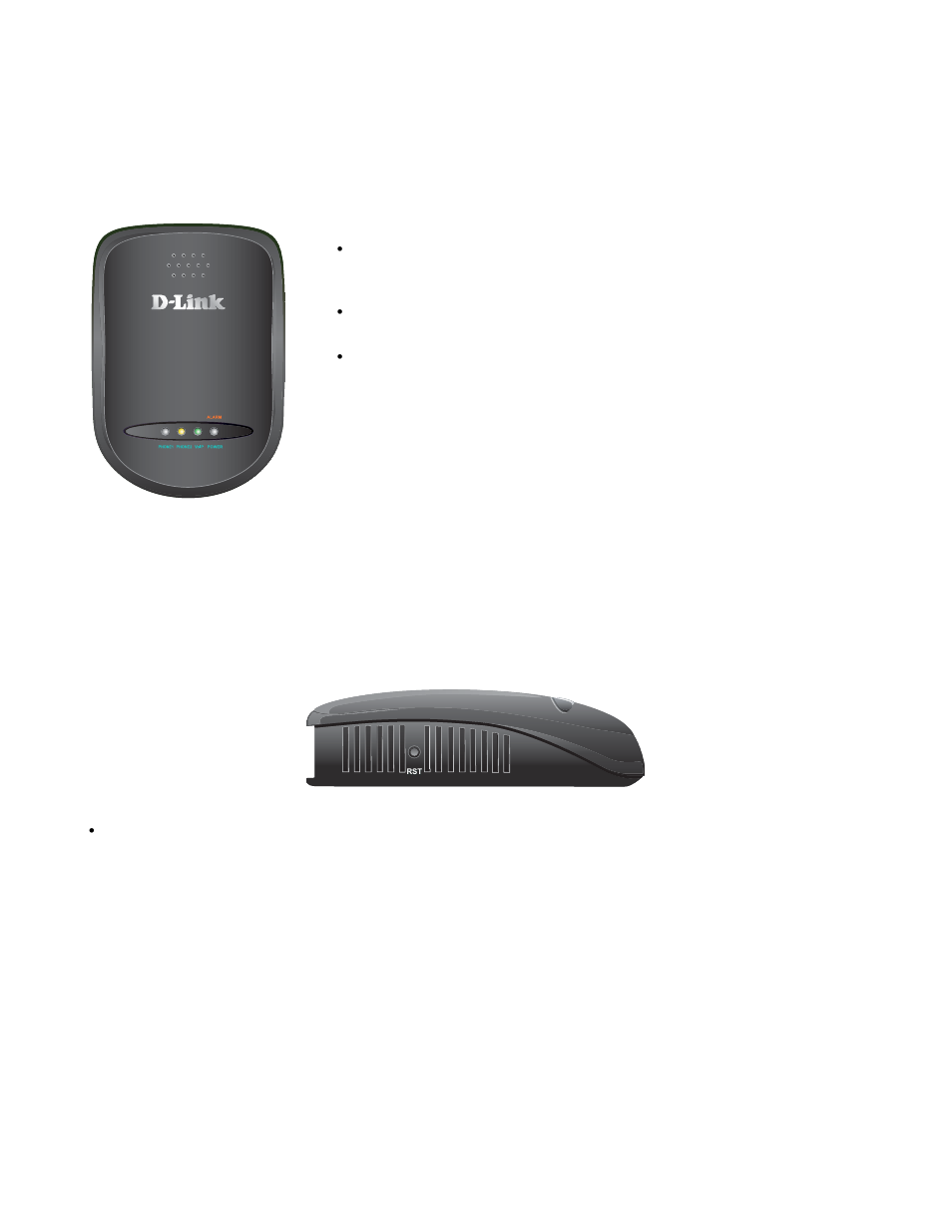 2 hardware connections and description, Front panel, Left side | D-Link VOIP TA DVG-5112S User Manual | Page 5 / 62