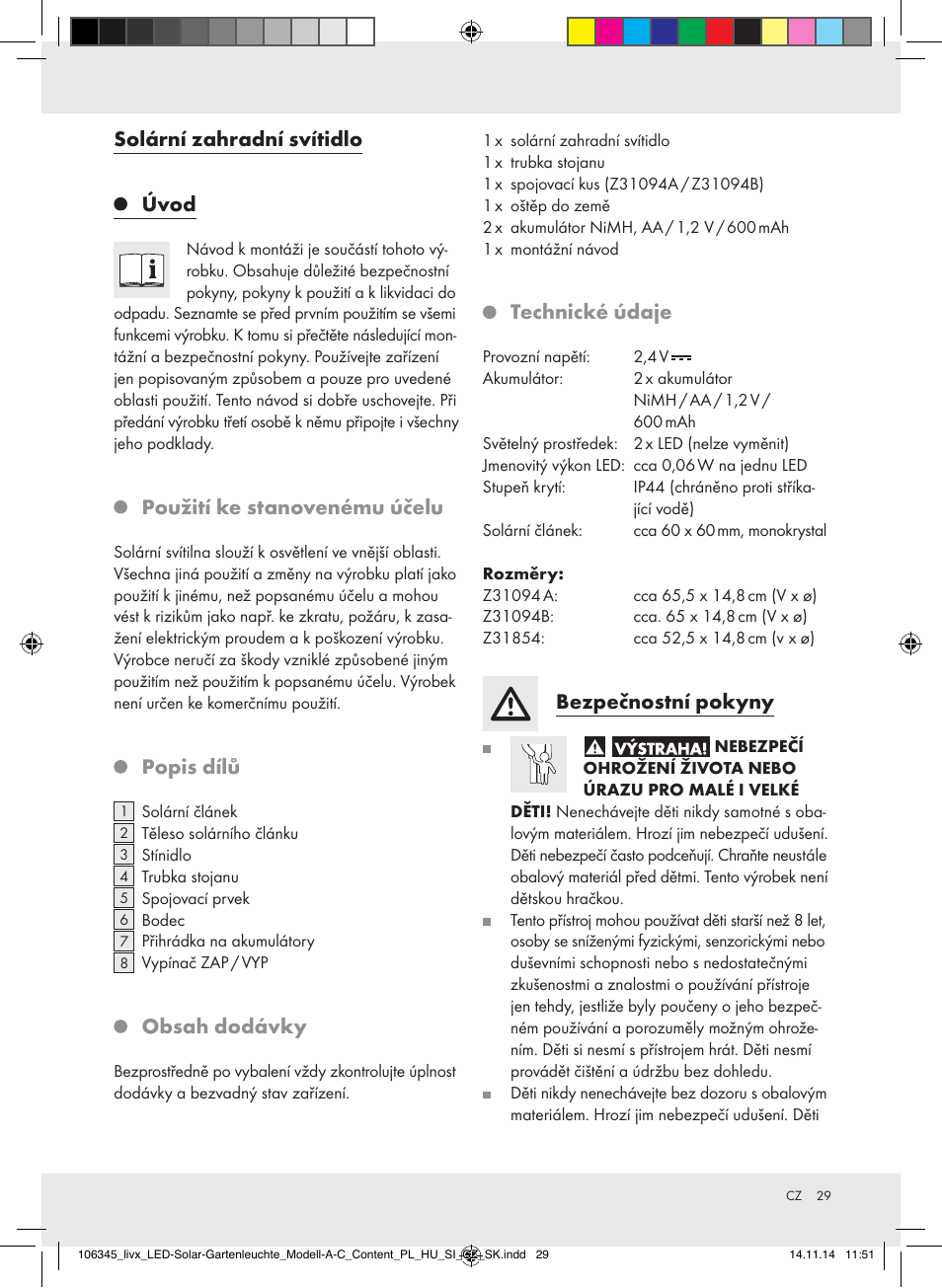 Livarno Z31094A/Z31094B/Z31854 User Manual | Page 29 / 45