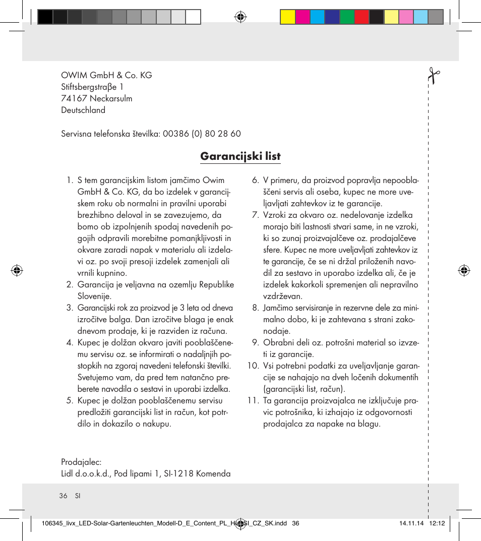 Garancijski list | Livarno 106345-14-01/106345-14-02 User Manual | Page 36 / 60