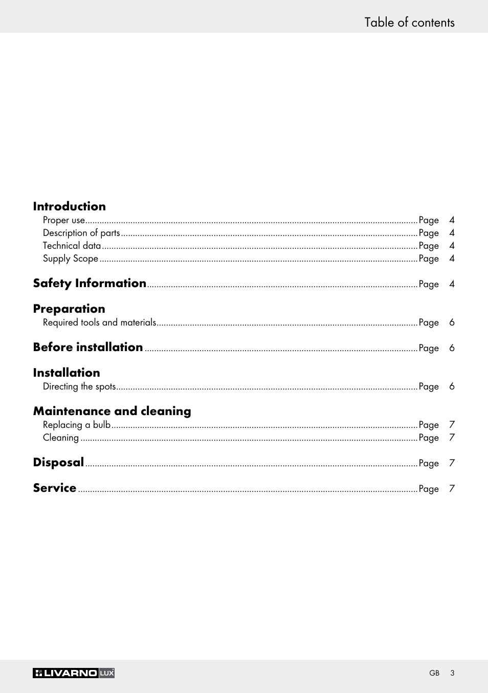 Livarno Z30759 User Manual | Page 3 / 44