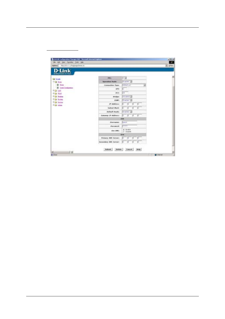 Configure wan connection (adsl service connection) | D-Link DSL-500G User Manual | Page 24 / 66