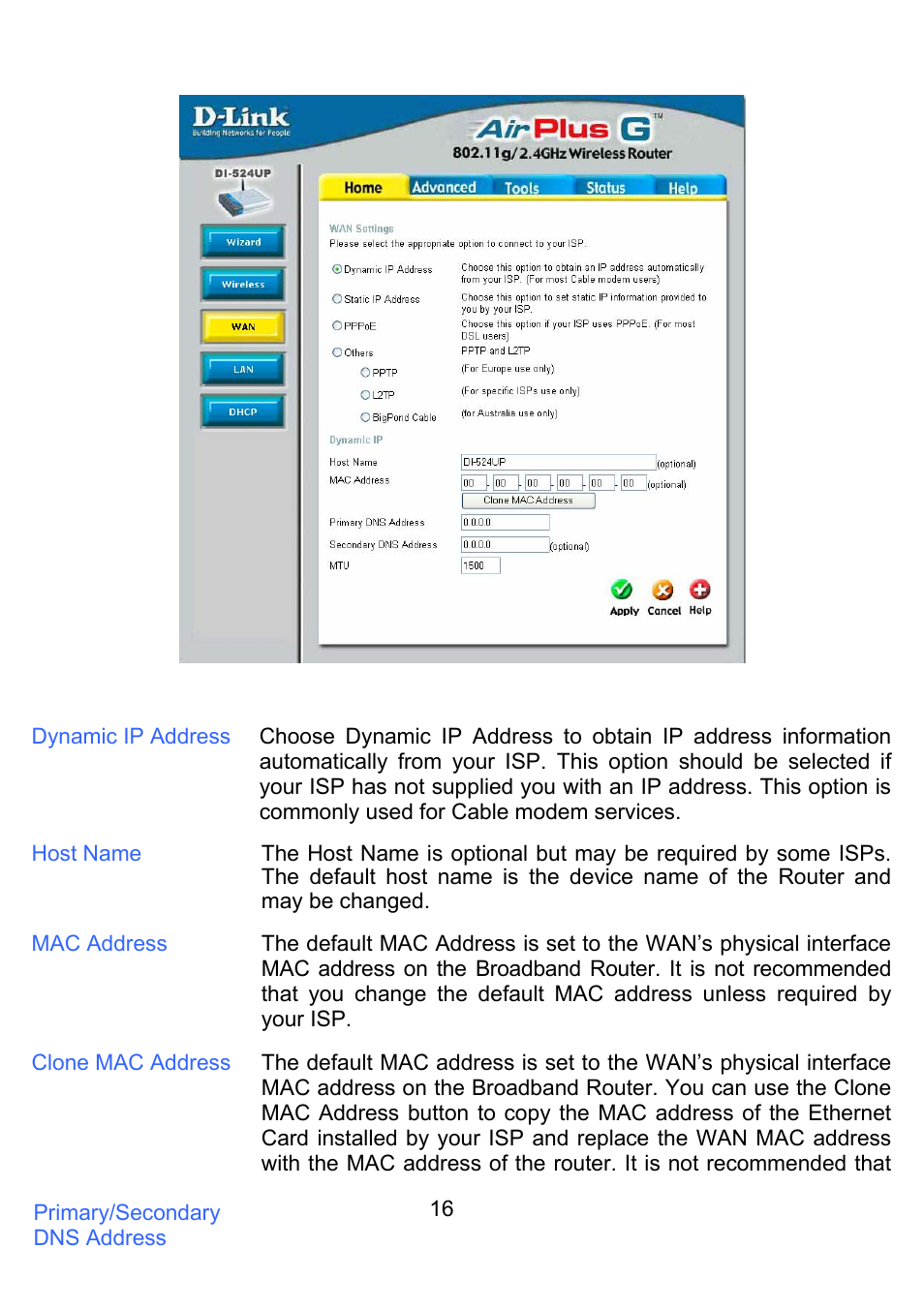 Home > wan | D-Link DI-524UP User Manual | Page 20 / 92