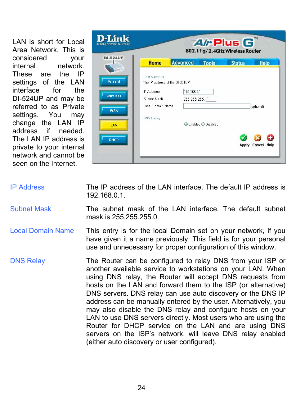 Home > lan | D-Link DI-524UP User Manual | Page 28 / 92