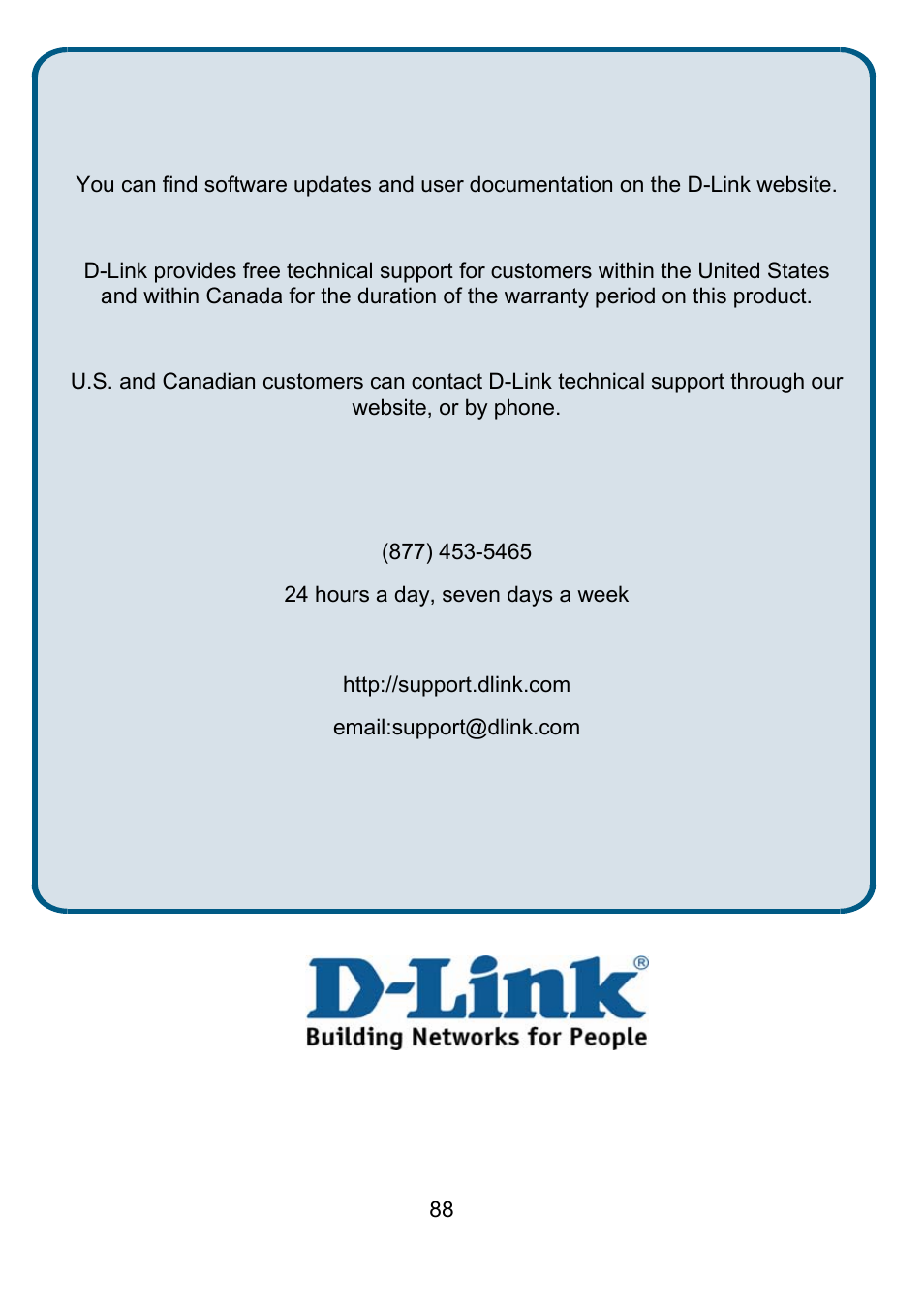 Technical support, Tech support for customers within canada | D-Link DI-524UP User Manual | Page 92 / 92