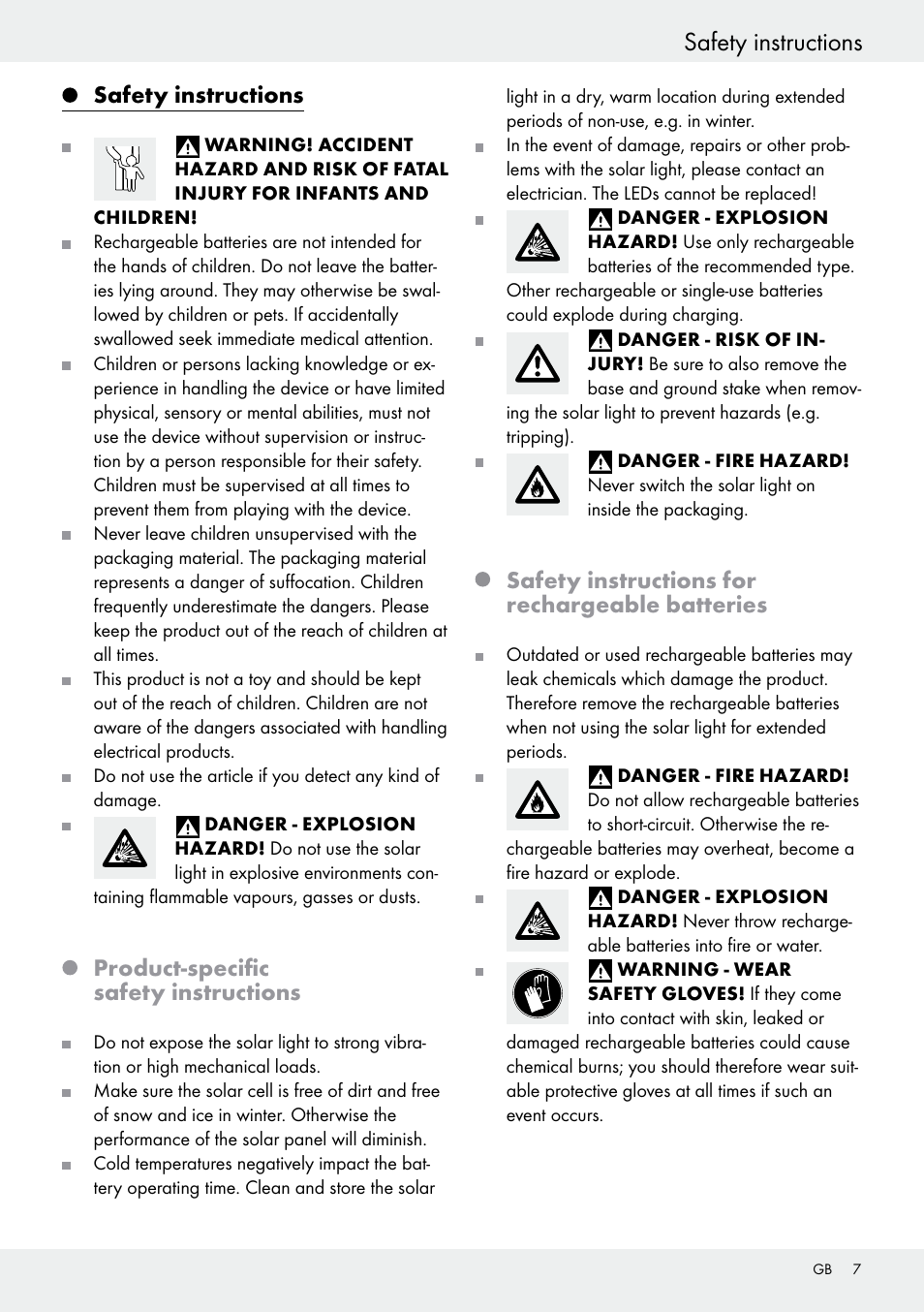 Safety instructions, Introduction, Product-specific safety instructions | Safety instructions for rechargeable batteries | Livarno 54322 User Manual | Page 7 / 57