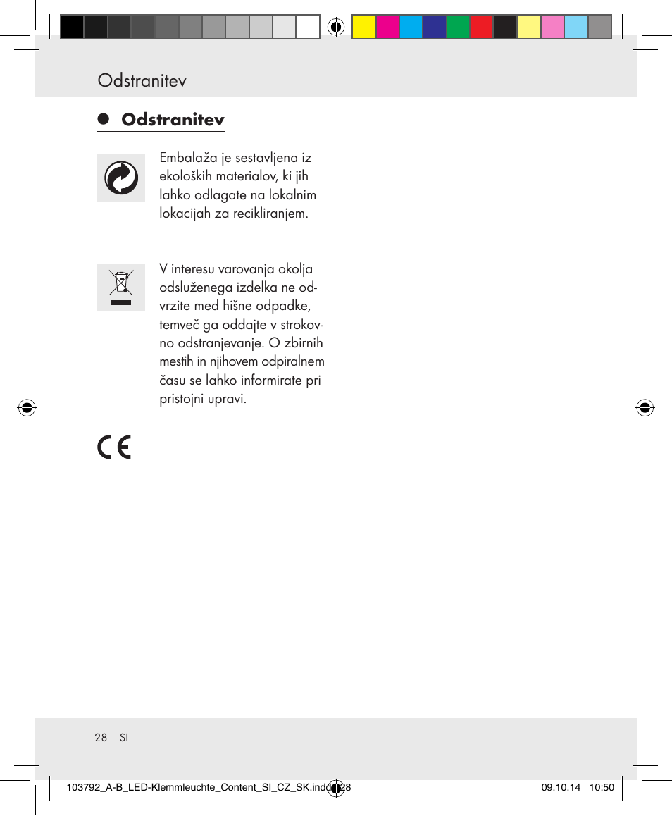 Odstranitev | Livarno 103792-14-01-BS/103792-14-02-BS User Manual | Page 28 / 50