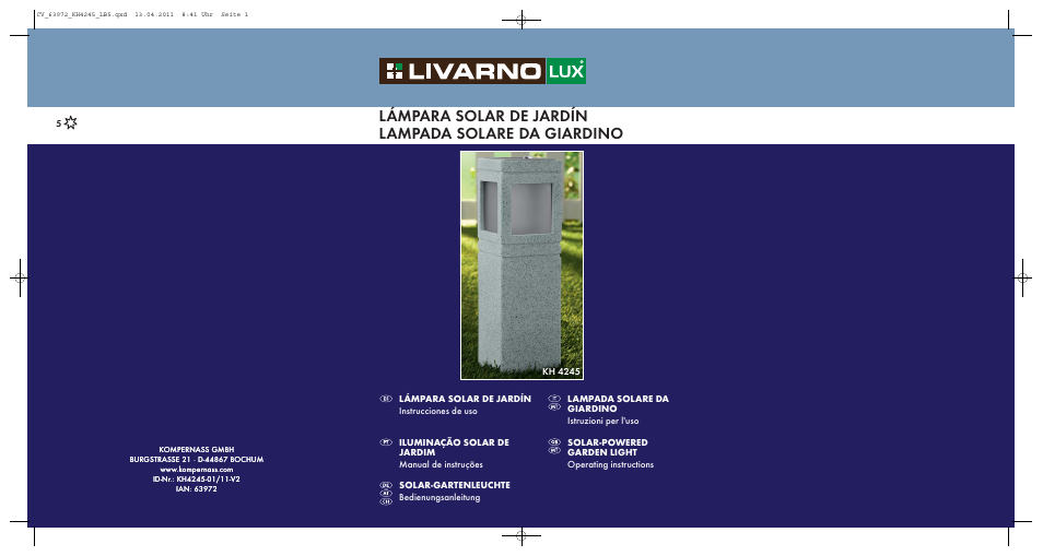 Livarno KH 4245 User Manual | 18 pages