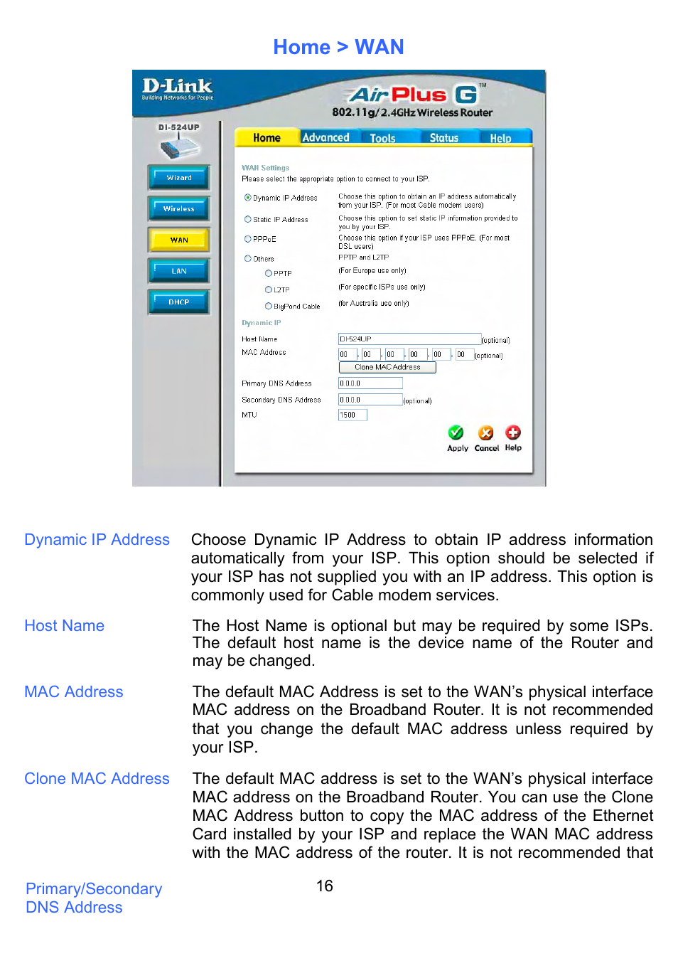 Home > wan | D-Link DI-524UP User Manual | Page 21 / 91