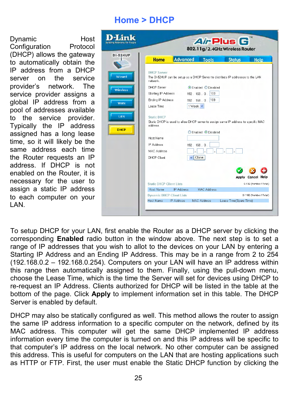 Home > dhcp | D-Link DI-524UP User Manual | Page 30 / 91