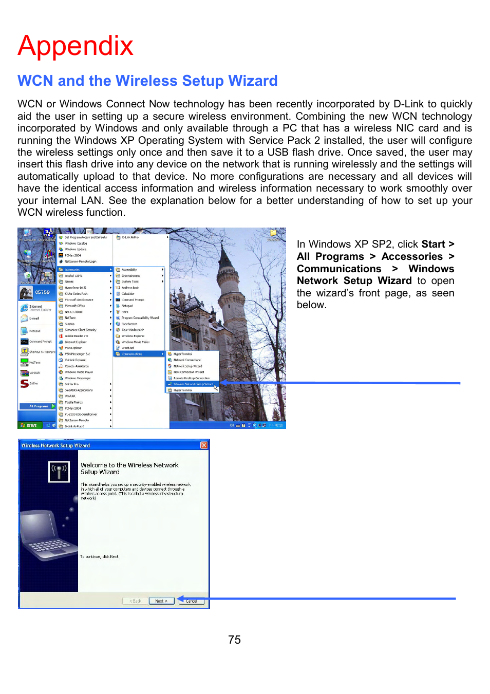 Appendix, Wcn and the wireless setup wizard | D-Link DI-524UP User Manual | Page 80 / 91