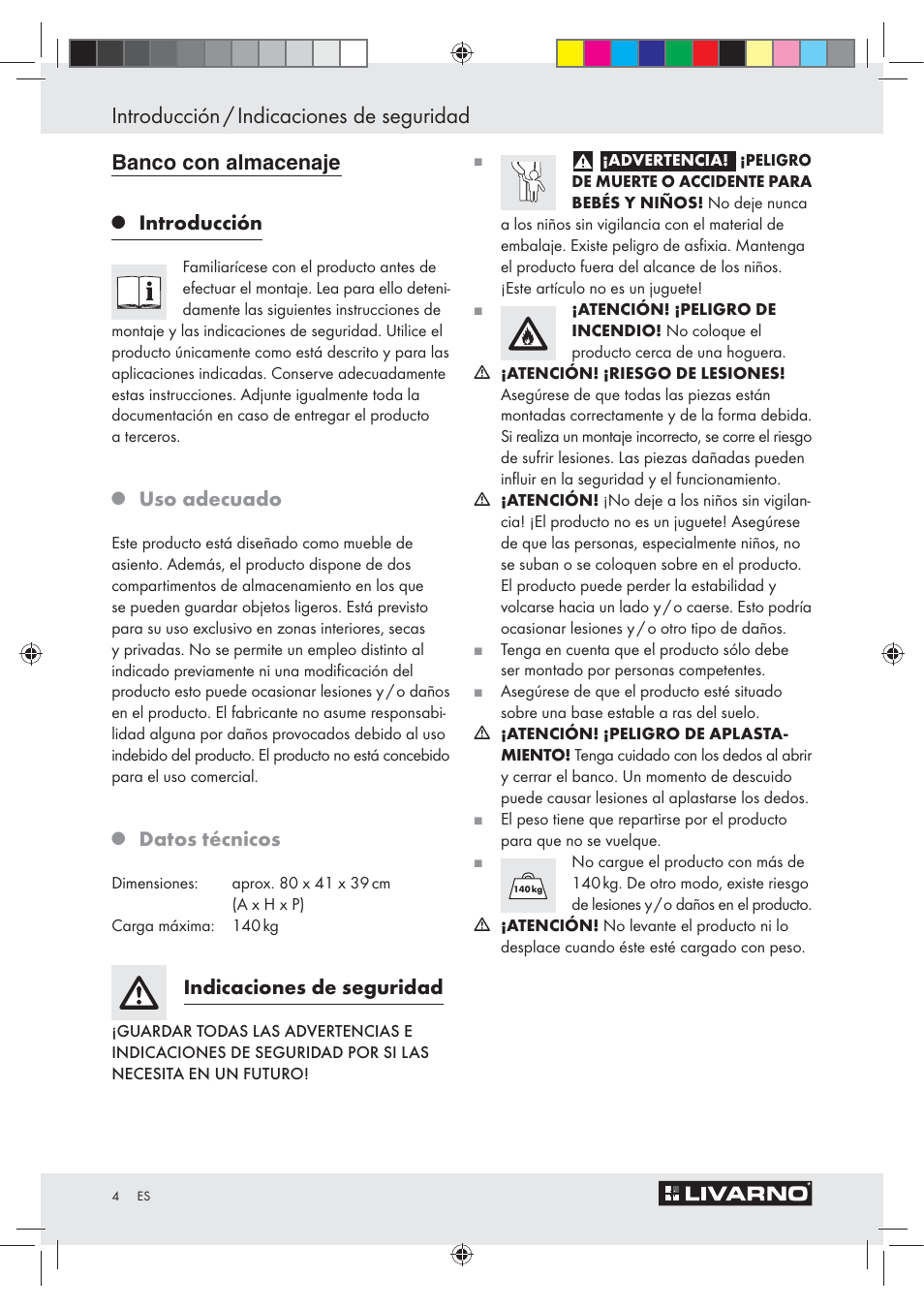 Introducción / indicaciones de seguridad, Anco, Introducción | Uso adecuado, Datos técnicos, Indicaciones de seguridad | Livarno Z30427A / Z30427B / Z30427C User Manual | Page 2 / 11