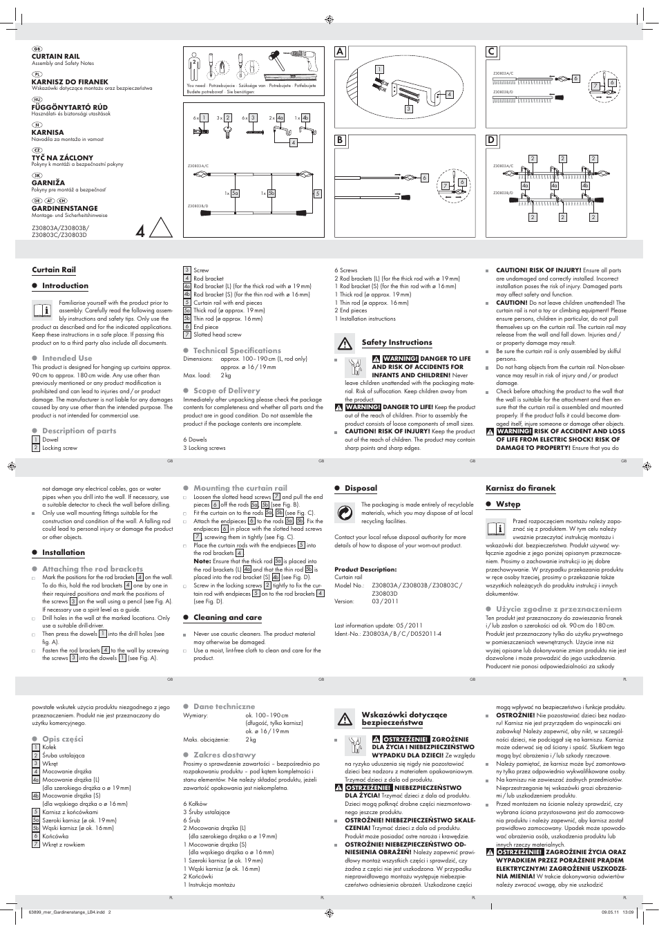 Livarno Z30803A/Z30803B/ Z30803C/Z30803D User Manual | 4 pages