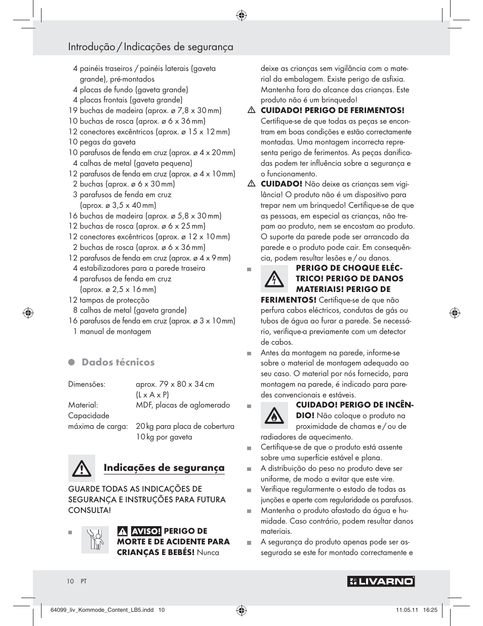 Introdução / indicações de segurança, Dados técnicos, Indicações de segurança | Livarno Z30845 User Manual | Page 8 / 24