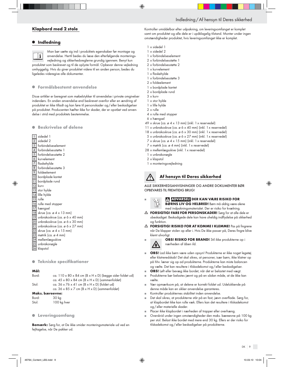 Indledning / af hensyn til deres sikkerhed | Livarno Z17520 User Manual | Page 7 / 16