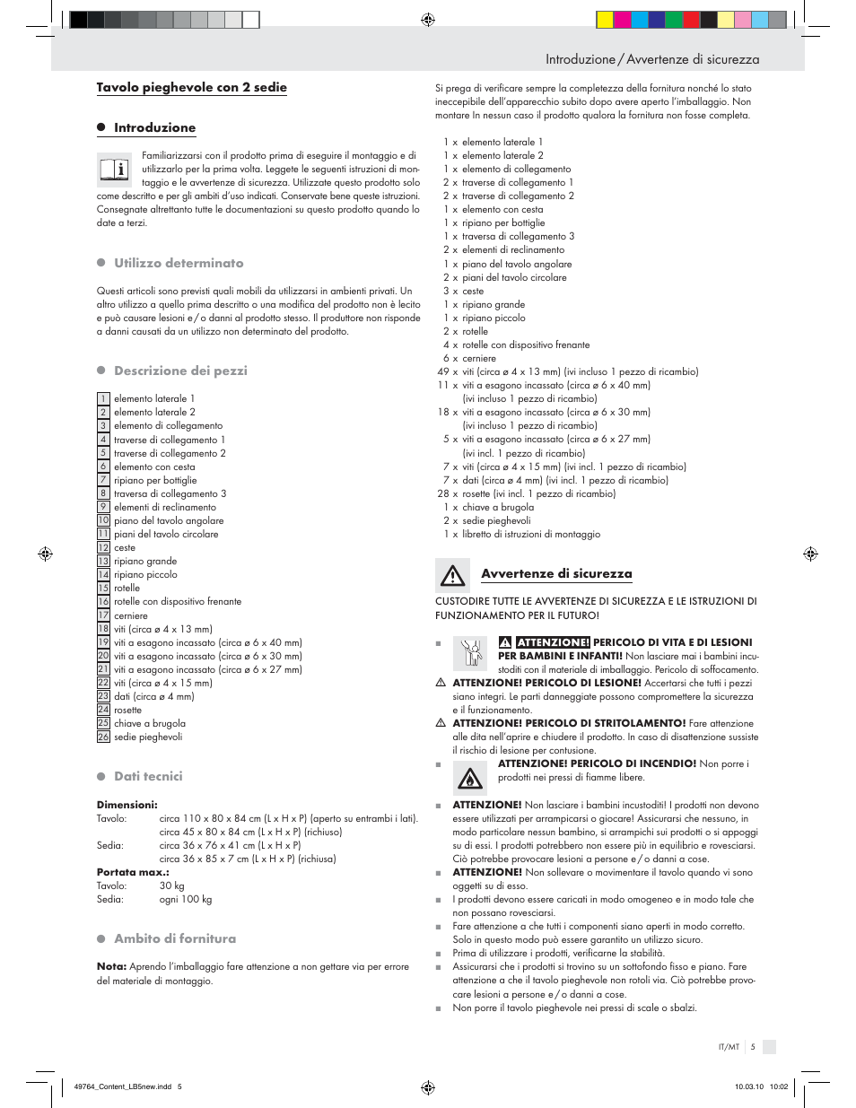 Introduzione / avvertenze di sicurezza | Livarno Z17520 User Manual | Page 3 / 16