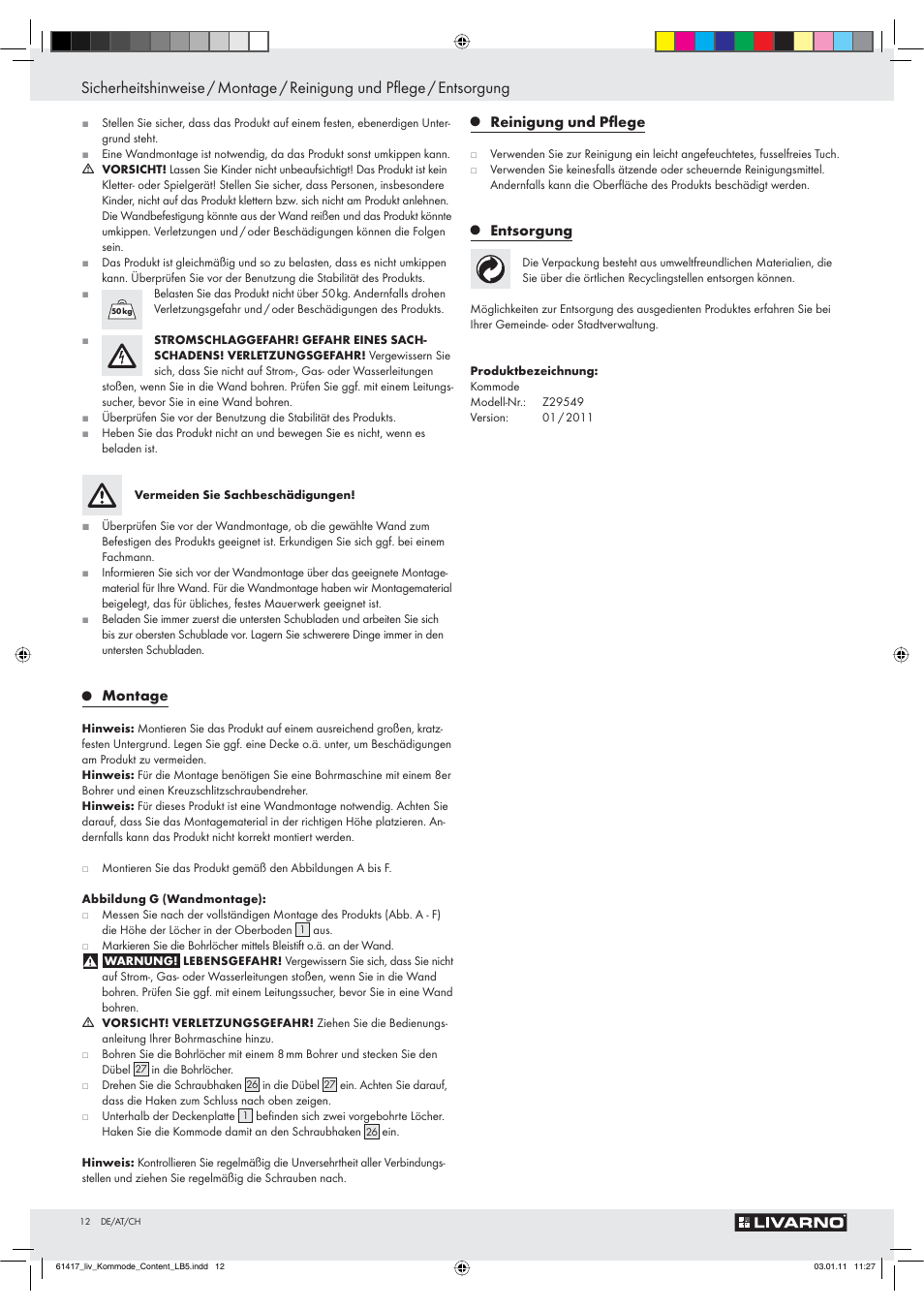 Livarno Z29549 User Manual | Page 10 / 16