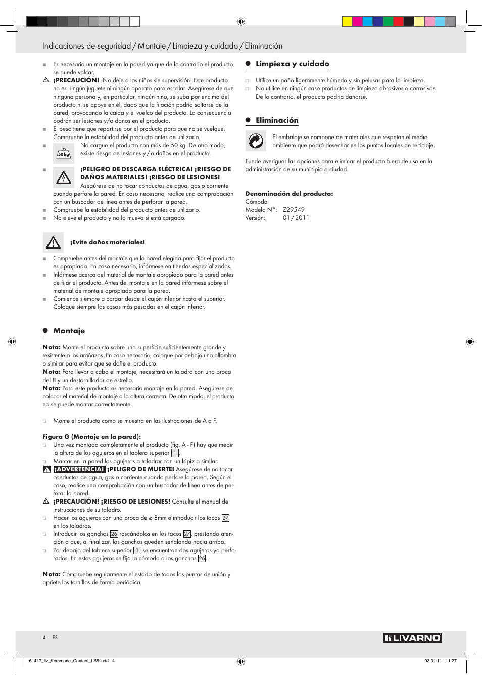 Livarno Z29549 User Manual | Page 2 / 16