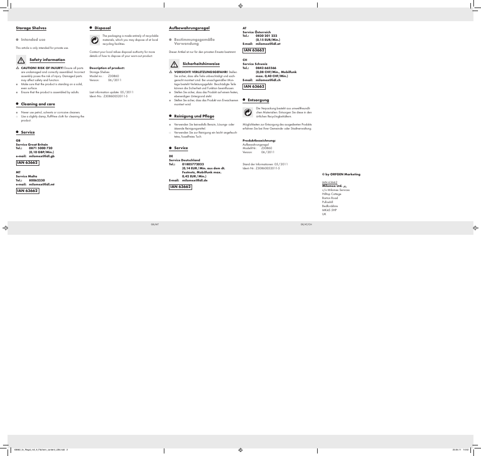 Livarno Z30860 User Manual | Page 2 / 2