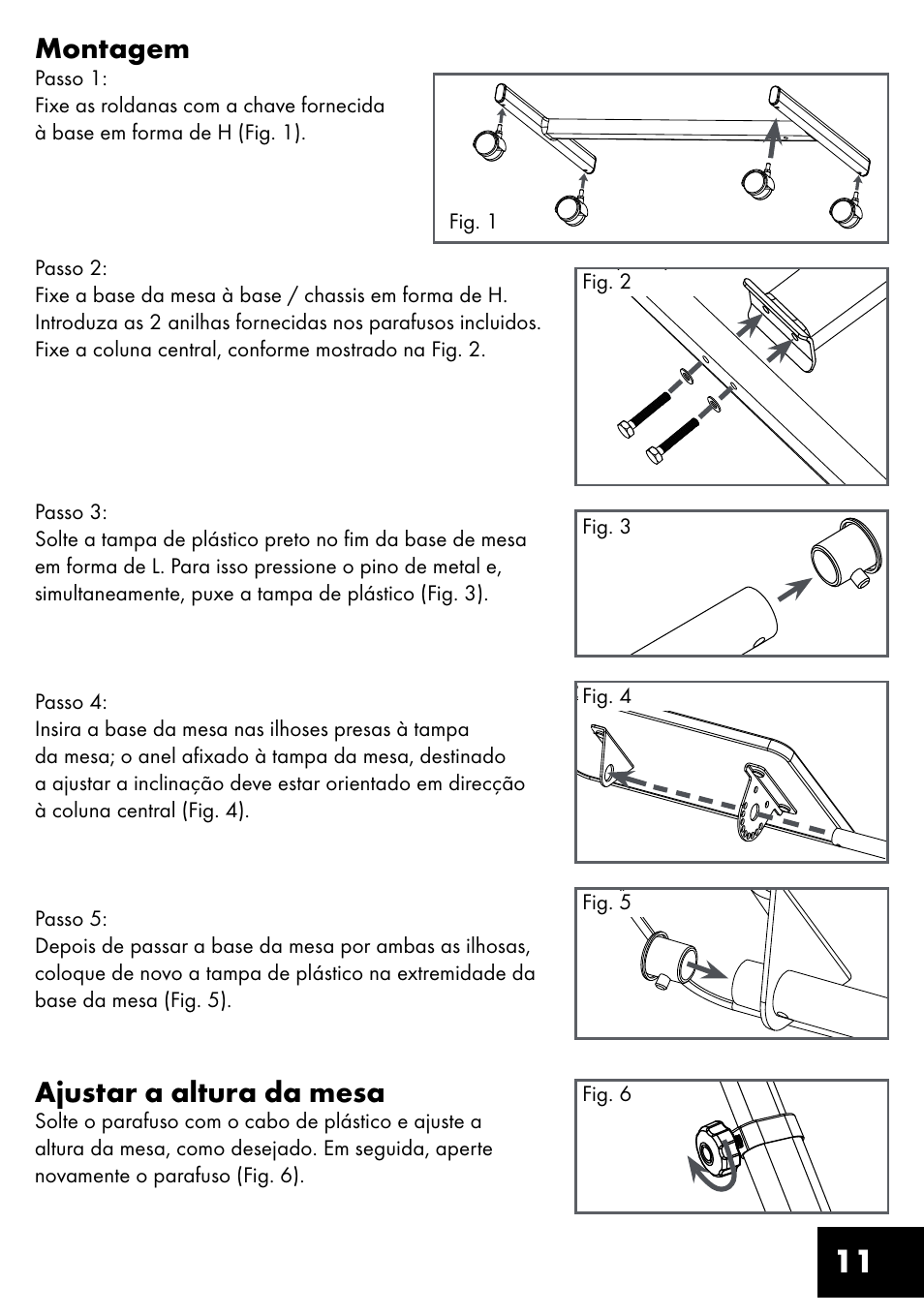 11 montagem, Ajustar a altura da mesa | Livarno KT-1410 User Manual | Page 11 / 20