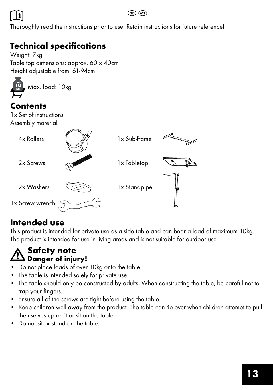 Livarno KT-1410 User Manual | Page 13 / 20