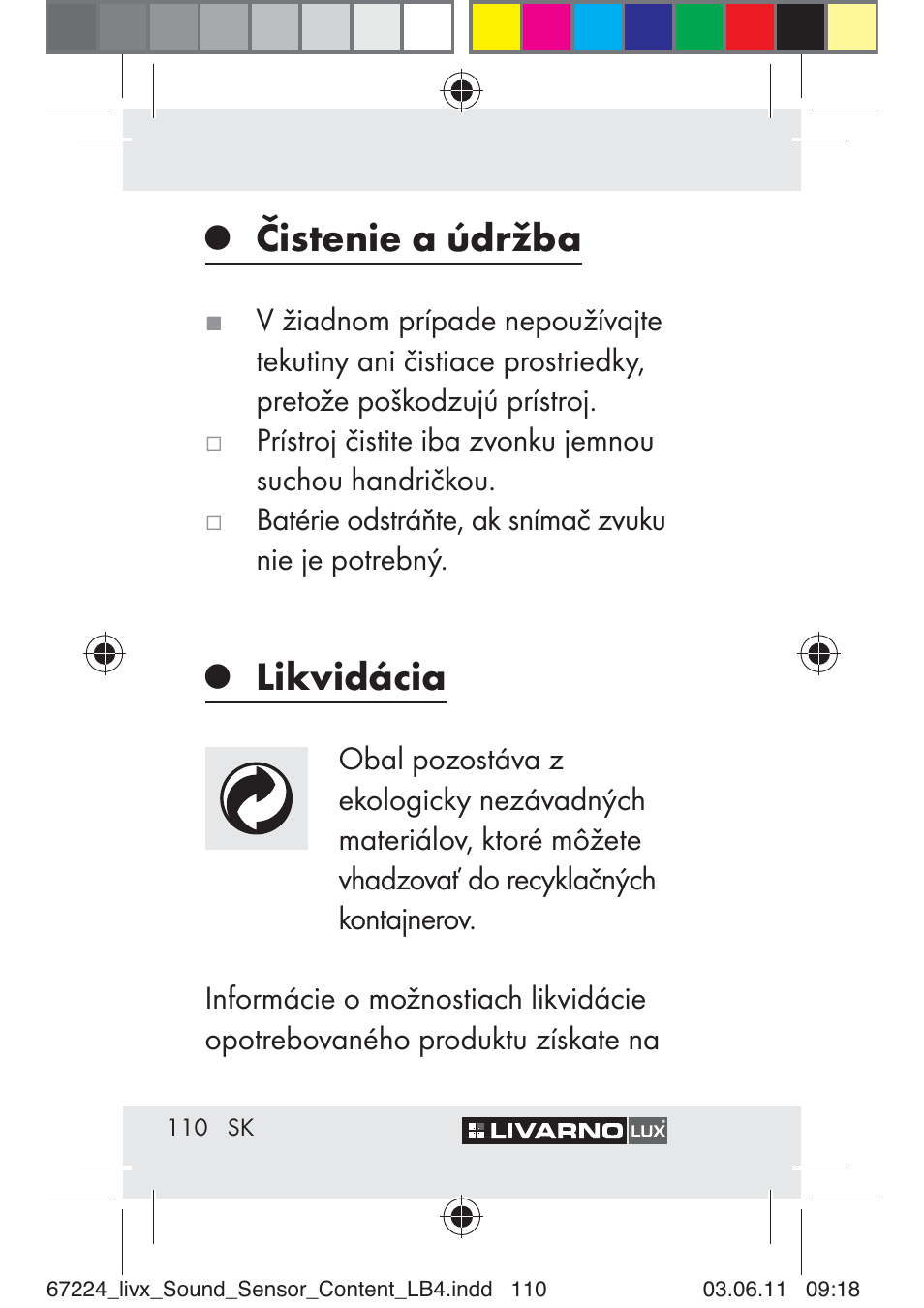 Čistenie a údržba, Likvidácia | Livarno Z30425 A User Manual | Page 108 / 129