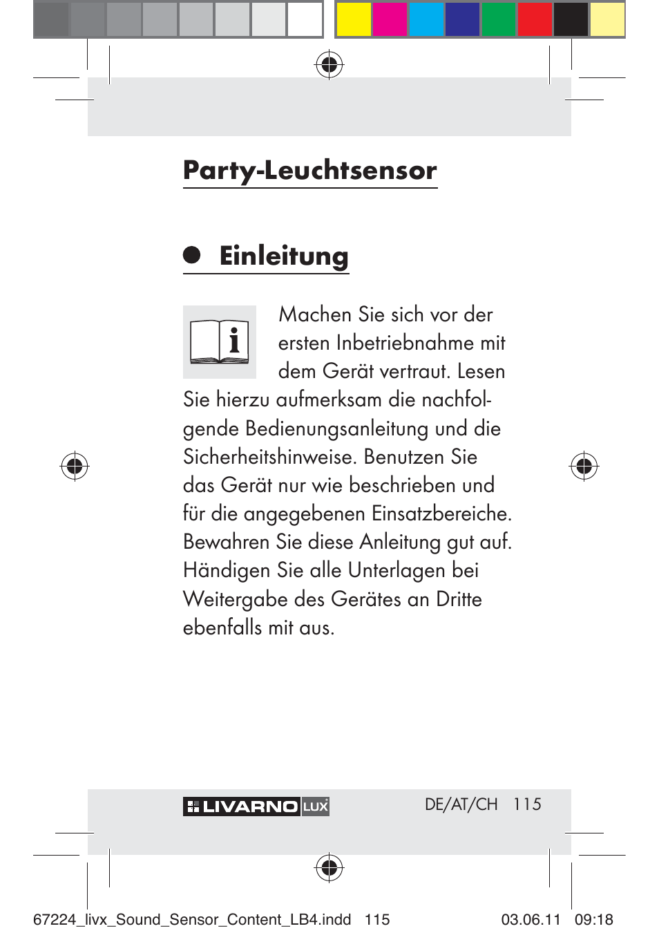 Party-leuchtsensor einleitung | Livarno Z30425 A User Manual | Page 113 / 129