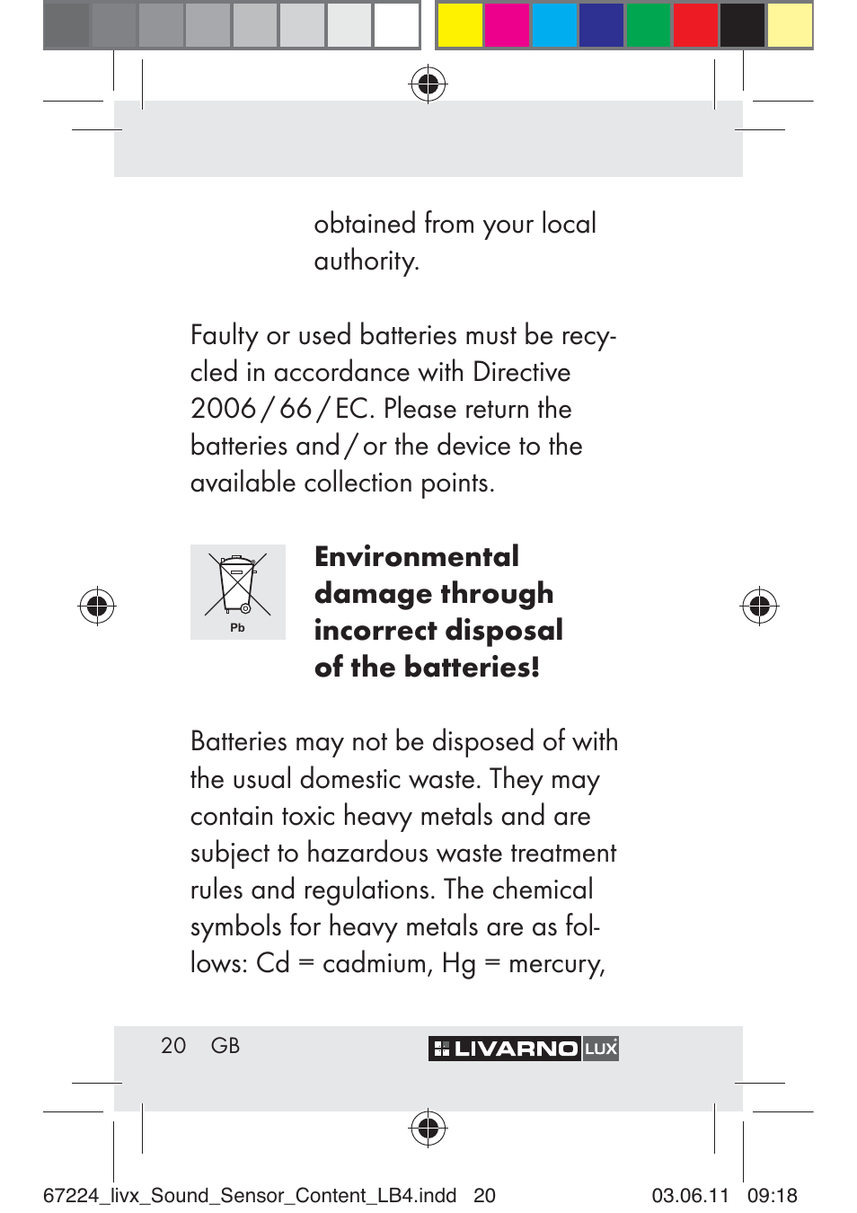 Livarno Z30425 A User Manual | Page 18 / 129