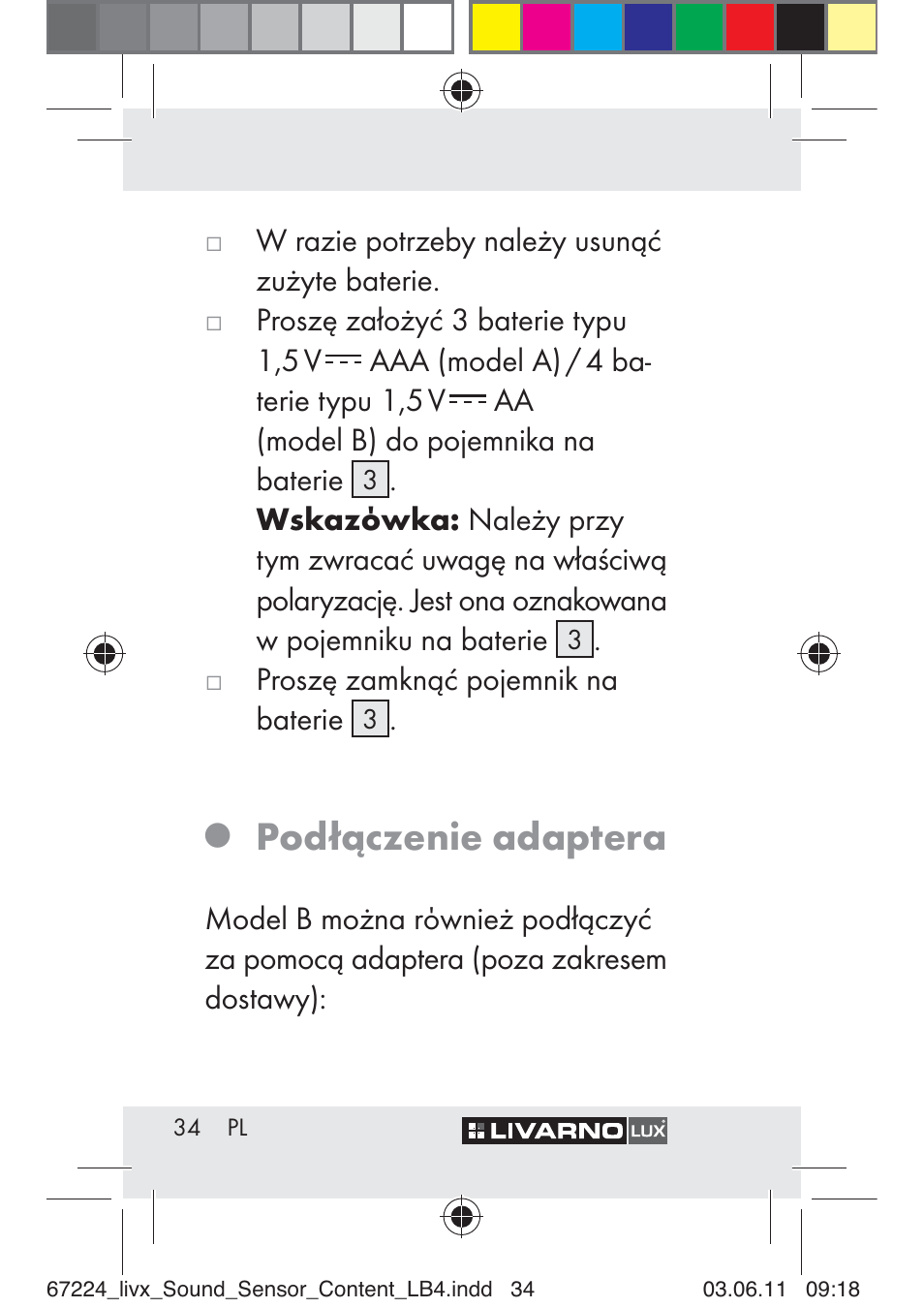 Podłączenie adaptera | Livarno Z30425 A User Manual | Page 32 / 129