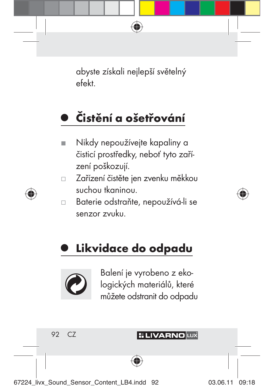 Čistění a ošetřování, Likvidace do odpadu | Livarno Z30425 A User Manual | Page 90 / 129