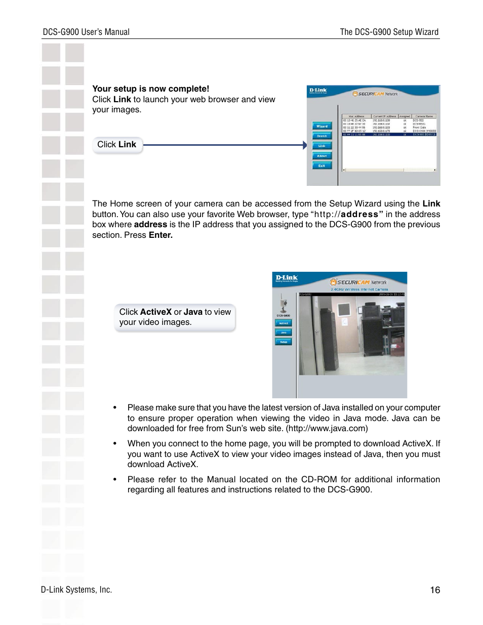 D-Link DCS-G900 User Manual | Page 16 / 78