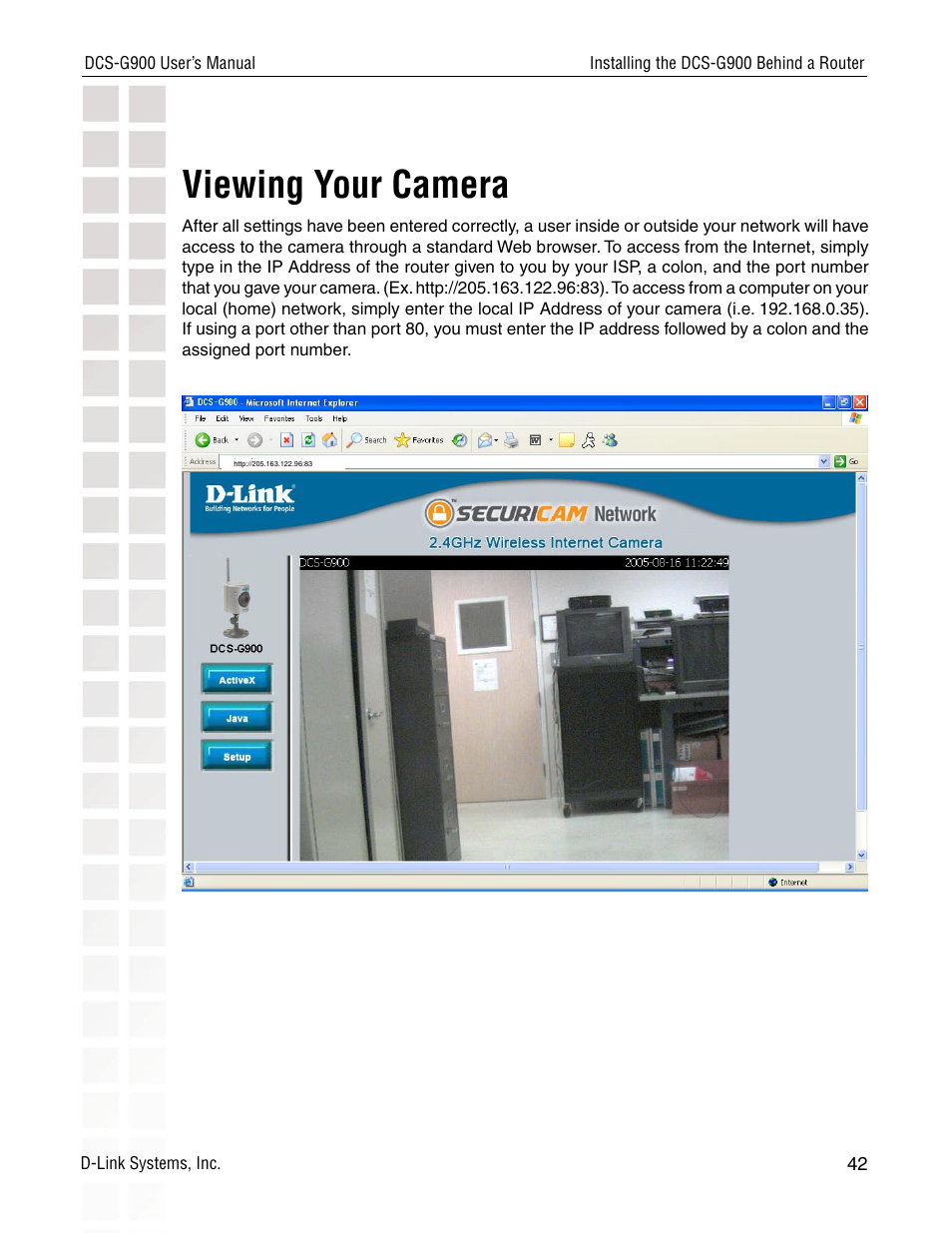 Viewing your camera | D-Link DCS-G900 User Manual | Page 42 / 78