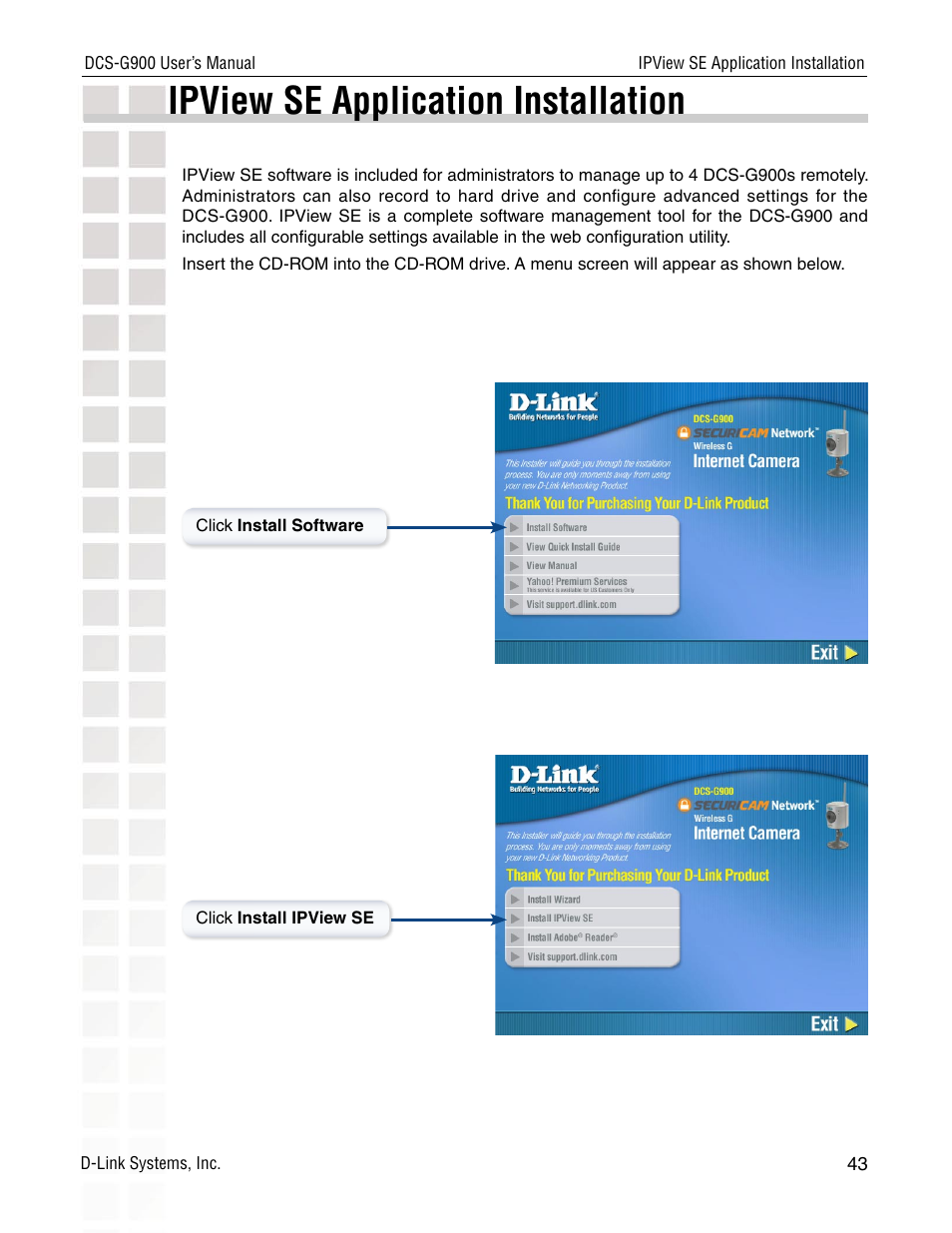 Ipview se application installation | D-Link DCS-G900 User Manual | Page 43 / 78