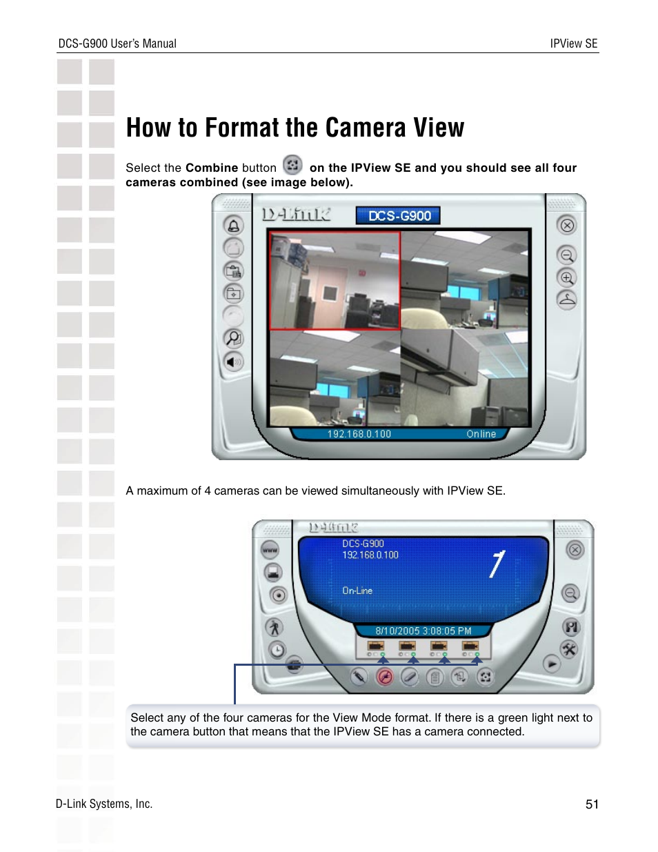 How to format the camera view | D-Link DCS-G900 User Manual | Page 51 / 78