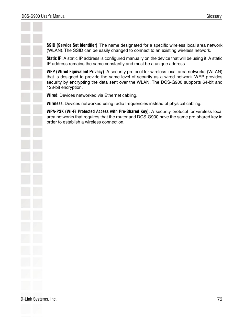 D-Link DCS-G900 User Manual | Page 73 / 78