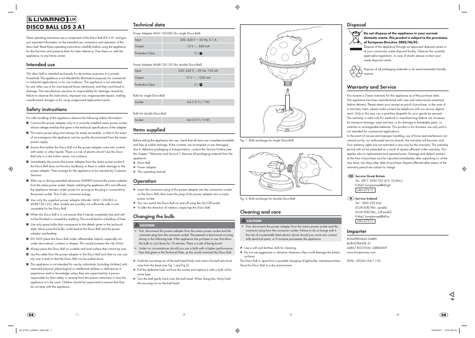 Livarno LDS 3 A1 User Manual | 7 pages