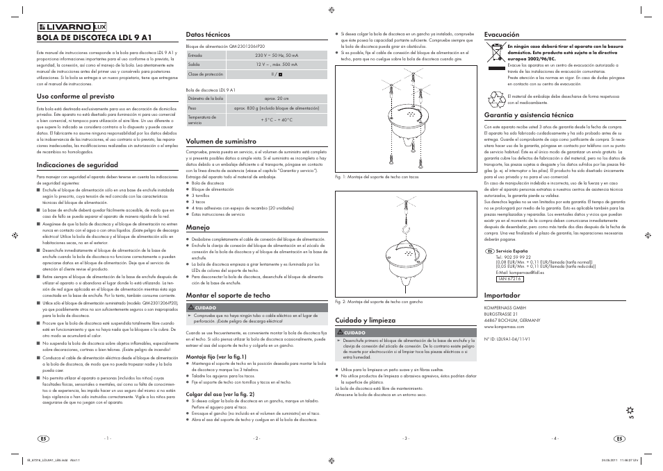 Livarno LDL 9 A1 User Manual | 5 pages