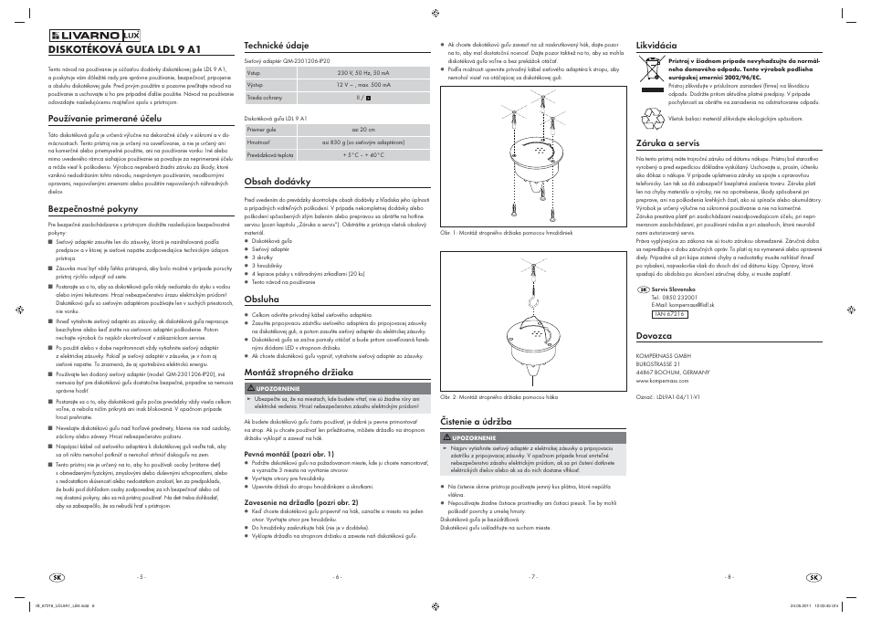 Livarno LDL 9 A1 User Manual | Page 6 / 7