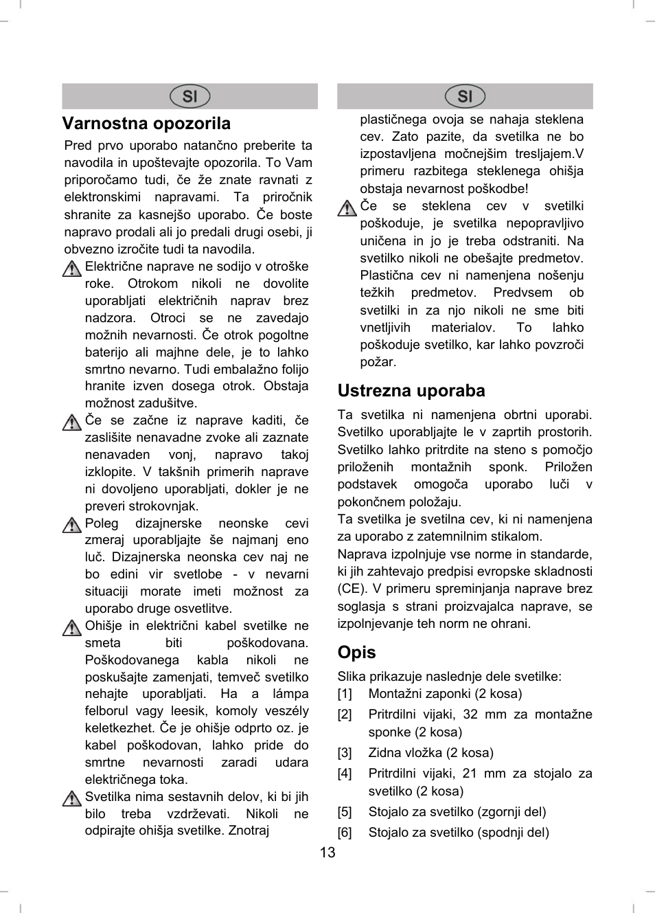 Varnostna opozorila, Ustrezna uporaba, Opis | Livarno LLR 58 A1 User Manual | Page 13 / 26