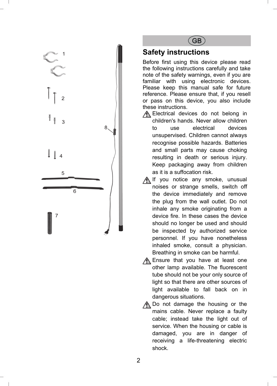 Safety instructions | Livarno LLR 58 A1 User Manual | Page 2 / 26